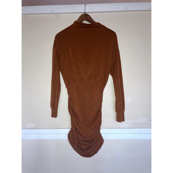 Anthropologie DAILY PRACTICE Cozy Ruched Dress Long Sleeve Mini Size Small S - Picture 2 of 7